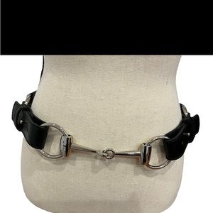 Leather horsebit belt